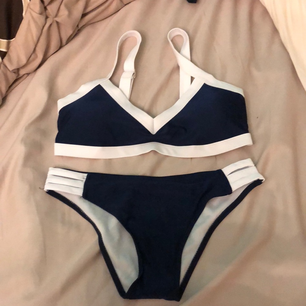 Navy blue bathing suit